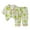 02-Green, variant on RUTAYY Children Girls Clothing Pajama Sets Cute Print Turndown Collar Long Sleeve with Button Tops Elastic Waist Pants Sleepwear Outfit Comfortable Trendy Loungewear