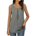 thumbnail image 2 of Spring Savings deals!Samickarr Summer Tank Tops For Women V-Neck Sleeveless Vest Shirts Pleated Front Tops, 2 of 9