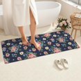 thumbnail image 4 of Pioneer Flower Floral Print Pattern Bathroom Rugs Mat, Non Slip Microfiber Bathroom Rug with Rubber Backing, Soft Mats for Bathroom Floor Tub Shower, 24"x60", 4 of 5