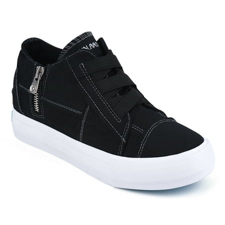 

JENN ARDOR Women s Hidden Wedge Canvas Sneakers Slip on Platform Walking Shoes with Side Zipper