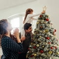 thumbnail image 5 of Jostyle 7.5ft Pre-lit Snow Flocked Artificial Christmas Tree with Pinecones Hinged PVC Branches, 400 Clear Lights, Metal Stand Realistic Full Shape for Home, Office, Holiday Decoration, 5 of 7