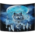 thumbnail image 2 of FREEAMG Wolf Dream Catcher Tapestry Hippie Wall Hanging Tapestries Aesthetic Decorative for Living Room Bedroom Ceiling 60x51In, 2 of 7