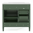 thumbnail image 3 of Yesfashion 36" Bathroom Vanity With Single Sink Combo, Modern Bathroom Sink Cabinet With 2 Drawers And Tip-Out Drawer, Freestanding Bathroom Vanities for Bathroom, 3 of 9