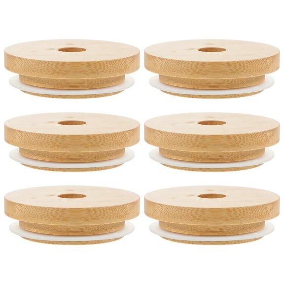 6 Pcs Glass Jar Lid Carafe Lids Tumbler Ordinary Wood