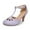 Lilac Pu, variant on Chase & Chloe Kimmy-36 Nude Pu T-Strap Fashion Mid Heel Ankle Strap Dress Pumps