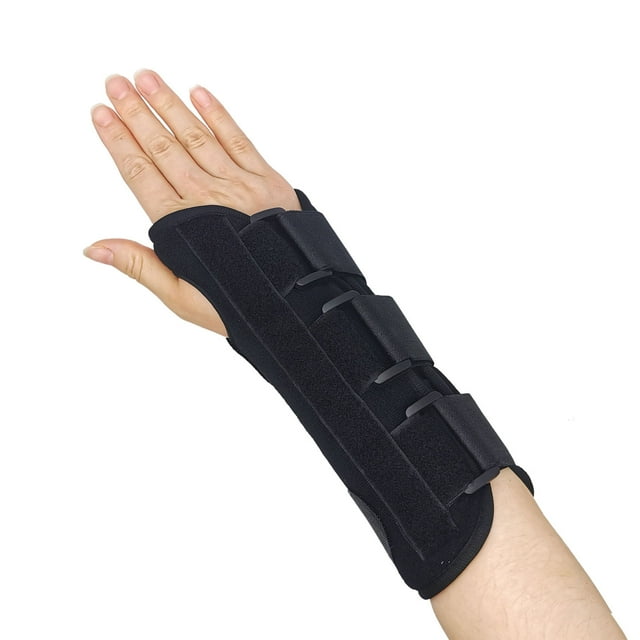 Muñequera de acero ajustable y transpirable para esguinces, color negro, para el lado derecho