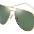 thumbnail image 2 of Gafas de marco de metal Gafas de sol de aviación de doble puente de moda Protección solar FLhrweasw Nuevo, 2 of 6