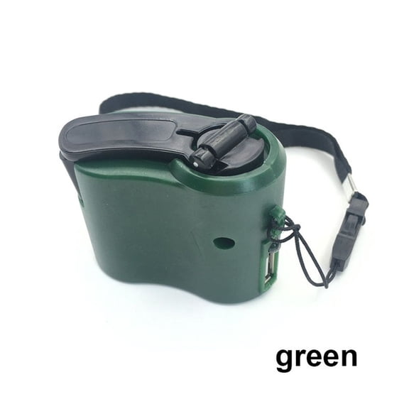 Outdoor Sports Dynamo Generator Camping Hiking Travel Mobile Fast Charging EDC USB Hand Crank Phone Emergency Charger GREEN