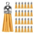 thumbnail image 1 of Uxcell 50-Pack Borlas de Suede Sintético de 1.4 Pulgadas para Llaveros Amarillo con Anillos para Manualidades de Bricolaje, 1 of 1