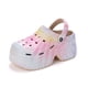 thumbnail image 1 of Zapatos de mujer con agujeros de 9 cm de grosor y estampado de leopardo, suela de verano 2024, zapatos con aumento de altura, sandalias de playa antideslizantes de EVA, zapatos de jardín, 1 of 4