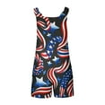 thumbnail image 4 of Moxiu American Flag Romper for Women Summer Casual 2025 Jumpsuits Loose Fit Adjustable Strap Patriotic Shorts Overalls 4th of July Jumpsuit for Women Blue,L, 4 of 5