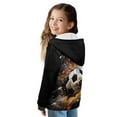 thumbnail image 2 of FKELYI Zipper Front Hoodies for Boys Long Sleeve Sweatshirt Kids Fleece Jacket with Pockets Soft Fall Top Splatter Soccer Print Winter Clothes, S, 2 of 6
