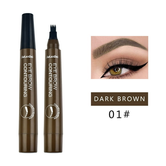 4 Fork Tip Liquid Ink Waterproof Tinted Brow Eye Makeup Tattoo Eyebrow Pen 5 Colors Eyebrow Pen Dark Brown Liquid Eyebrow Pencil Light Brown