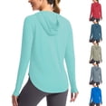 thumbnail image 2 of UPF 50+ Sun Protection Hoodies for Women Lightweight Outdoor Long Sleeve Hiking Sun Shirts with Thumb Hole, 2 of 9
