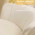 thumbnail image 4 of XINMICS Cute Vanity Chair with Cushion, Swivel Desk Chair with Wheels, White, 4 of 6