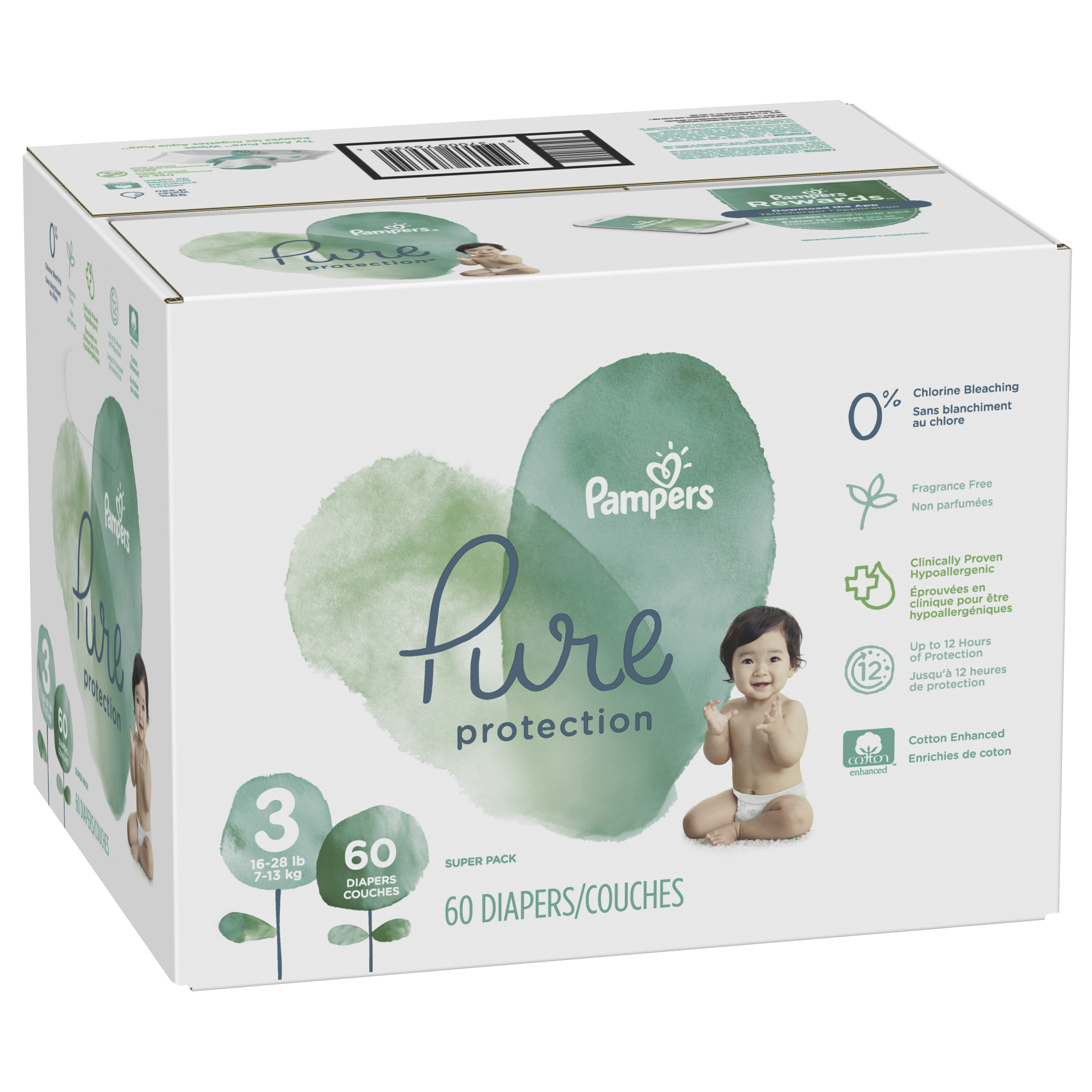 Pampers Pure Protection Natural Diapers, Size 3, 60 ct - image 12 of 13