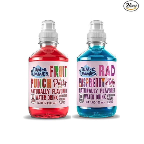 LUV-BOX Variety Tum-e Yummies Fruit Flavored Drink pack of 24 , 10.1 fl oz , Fruit Punch Party , Rad Raspberry Zing