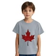 thumbnail image 3 of Mgmyaa Boys' and Girls' Short Sleeve T Shirts Kids Summer Maple Leaf Print Loose Tops Casual Crewneck Basic Tees 3-10Y, 3 of 8