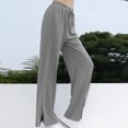 thumbnail image 5 of Maean Loose Pants for Women Casual Elastic Waist Drawstring Stretch Quick Dry Sports Split Trousers with Pockets, 5 of 5