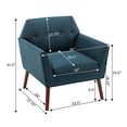 thumbnail image 4 of Convenience Concepts Take a Seat Andy Mid Century Modern Accent Lounge Armchair, Dark Blue Fabric/Espresso, 4 of 10