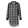 thumbnail image 5 of Ovticza Womens Button Down Shirts Casual Long Sleeve Dress Shirt Plaid Print Oversized Work Blouse Top Black 2XL, 5 of 6