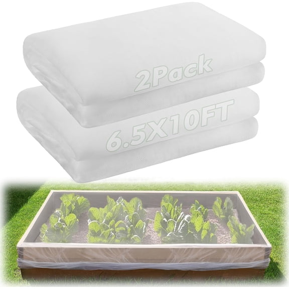 2 Pack 6.5x10ft Garden Netting - Ultra Fine Mesh Plant Covers to Keep Small Animals Pest Out, Bird Barrier Screen for Protecting Vegetables Fruits Flowers Raised Beds (Without Support Pole)