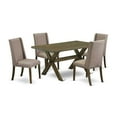 thumbnail image 2 of East West Furniture X-Style 5-piece Wood Dinette Set in Jacobean Brown, 2 of 6