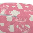 thumbnail image 3 of Tea Party Pouf Cover with Zipper, Morning and Breakfast Lettering with Tea Pot and Cups on Polka Dots, Soft Decorative Fabric Unstuffed Case, 30" W X 17.3" L, Pastel Pink and Eggshell, by Ambesonne, 3 of 5