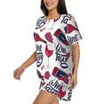thumbnail image 2 of Bixox Women's Red Wine Glass Bottle Printed Pajama Set 2 Piece Lounge Set Top and Shorts Soft Pajamas, Shorts with Pockets, 2 of 7