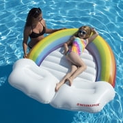Swimline 68 Inflatable Swimming Pool 3-Person Rainbow with Clouds Island - White/Green