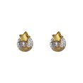 thumbnail image 1 of Mini aretes de estrella, alumnas, diseño de nicho, sentido de viaje diario, aretes de estrella de cinco puntas con incrustaciones de diamantes redondos simples, oro ZefeiWu 9024715100931, 1 of 1
