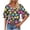 Multicolor, variant on Fmbrln Womens Tops Summer Fashion Double Layered Short Sleeve V Neck T-Shirts Casual Loose Fit Floral Print Beach Vacation Blouses