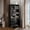 black, variant on 6-Tier Bookshelf with Door and 3 Drawers, 71" H Tall Bookcase with 3-Tier Open Shelves, Wooden Book Shelf with Storage Cabinet for Home Office, Living Room, Bedroom