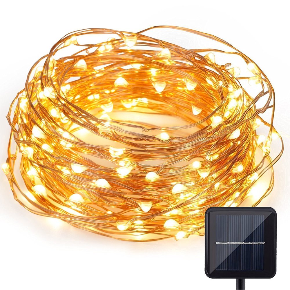 Qedertek Rope String Lights Outdoor Decoration Lights,33ft100 LED Waterproof Fairy Copper Wire