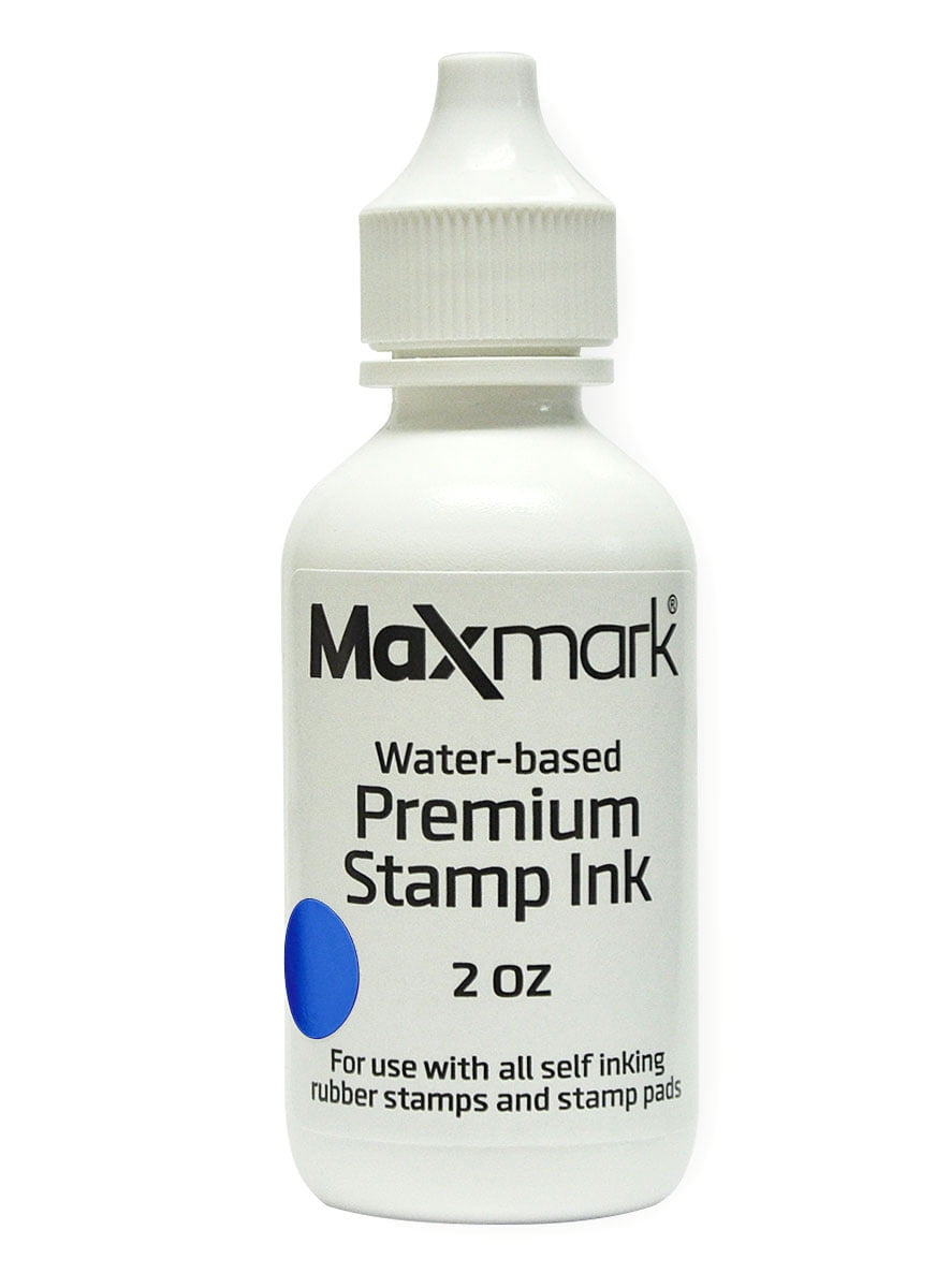 MaxMark Premium Refill Ink for self inking stamps and stamp pads, Blue