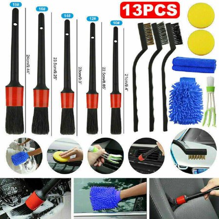 New Car Detail Brush Wash Auto Detailing Cleaning Tools Engine Wheel Drill Brushes 13 Pieces Car Detailing Kit