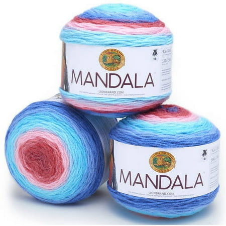 UPC: 0842093110293 | Lion Brand Yarn Mandala Phoenix Self-Striping Light Acrylic Multi-color Yarn 3 Pack
