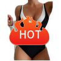 YOTMKGDO one piece Swimsuit Women  V-Neck  Woman Swimsuits A Piece Normal Swimsuits 2024 New Hot Women Swimsuits 1 Piece Normal Swimsuits Swimwear High Waist Black Blue Red Black + L