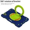 thumbnail image 5 of ELEHOLD Military Grade Shockproof Case For Apple iPad Air 11 (2024), Heavy Duty Protection Ring Stand Cover, Adjustable Angel, Detachable Shoulder Strap, Pencil Holder, Navy Blue+Green, 5 of 11