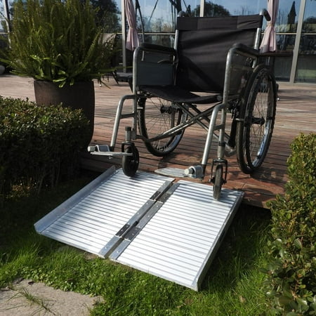 Zimtown 2' Folding Portable Mobility Wheelchair Scooter Ramp Handicap Threshold