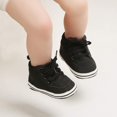 thumbnail image 3 of Baby Boy Girl Soft Sole Canvas Sneakers Sparkle High Top Lace Up Infant Unisex Ankle Shoes Booties Toddler Newborn Prewalker First Baby Walking Crib Shoes, 3 of 6