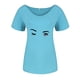 thumbnail image 2 of Gibobby Playeras Deportivas Camiseta casual Tops Moda de manga corta Impreso Verano Cuello en V Blusa de mujer（Azul， S), 2 of 4