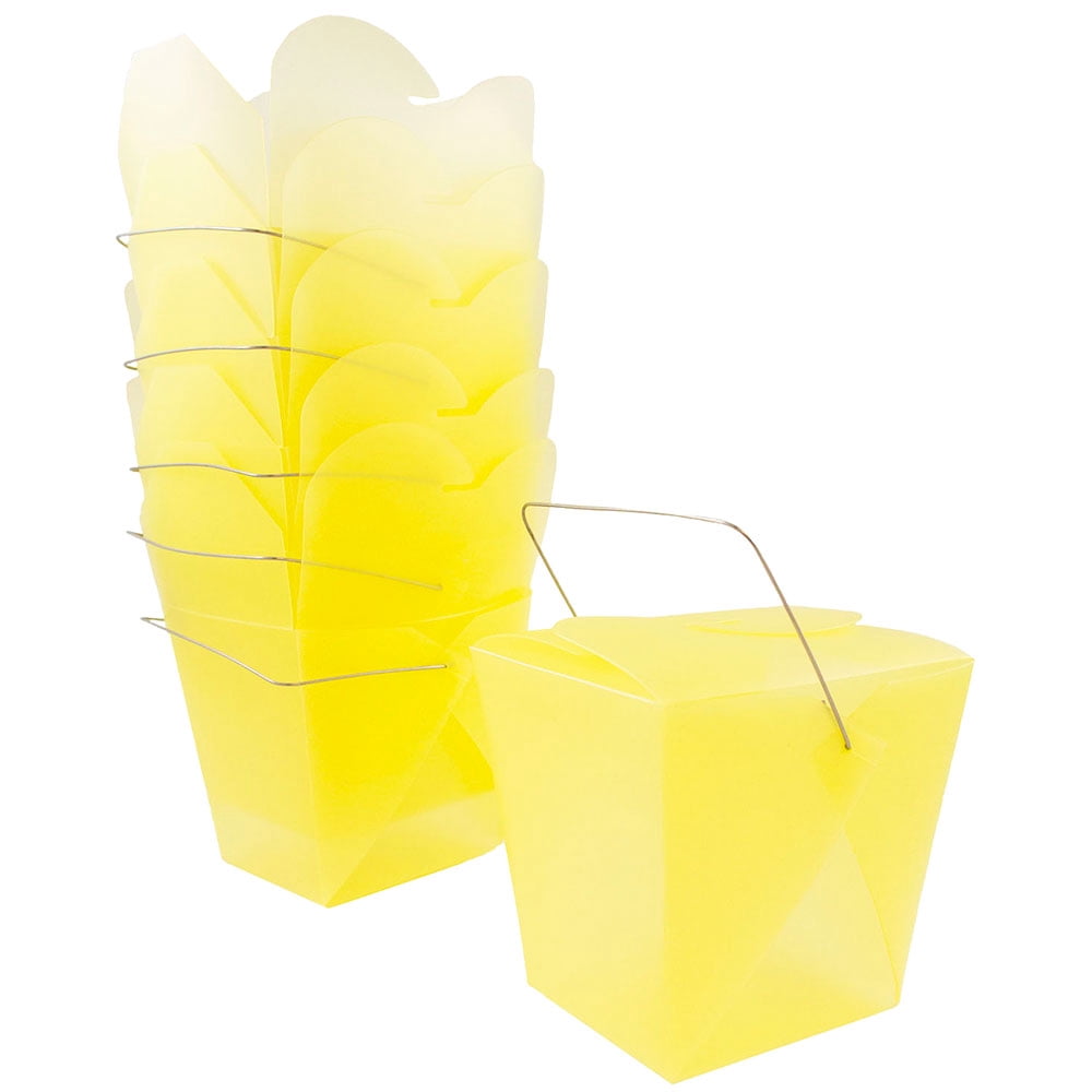 JAM Paper Plastic Take Out Container, 1/Pack, Yellow, Large, 4 x 3.5 x 4