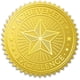 thumbnail image 1 of 100 pegatinas doradas de 2 pulgadas con estrellas doradas en relieve para premios, etiquetas autoadhesivas redondas para certificados., 1 of 9