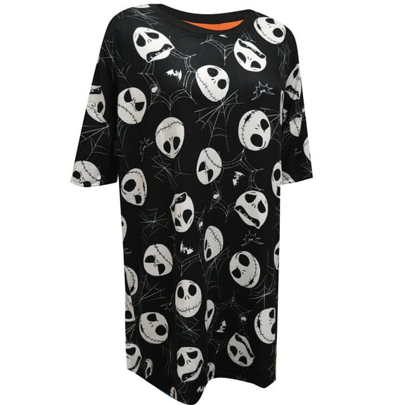 Briefly Stated Womens Nightmare Before Christmas Jack Skellington Lounger Nightshirt (Small)