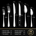 thumbnail image 2 of TINANA Silverware Sets, 24 PCS Flatware Set for 4, Premium Stainless Steel Cutlery Utensil Set with Steak Knives Mirror Polished Forks and Spoons, Dishwasher Safe, 2 of 7