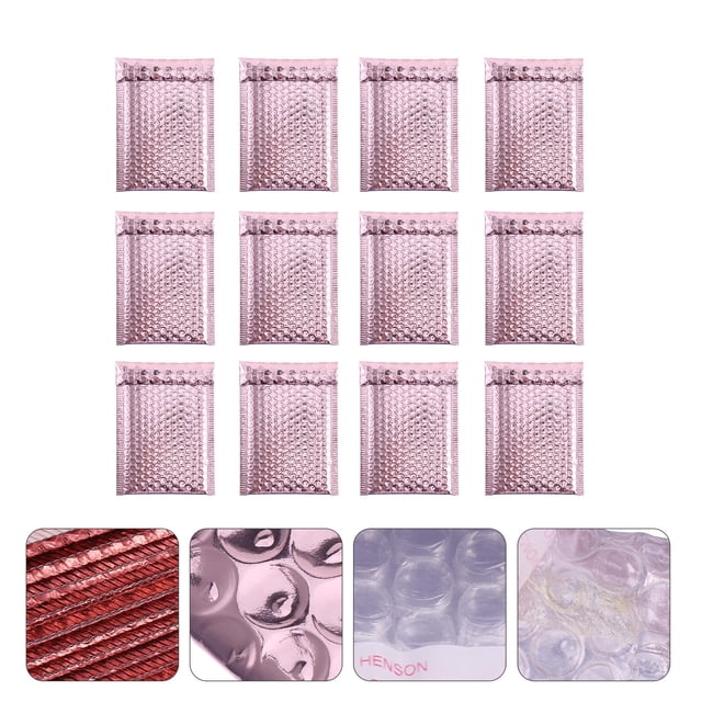 UPGRATOR 12Pcs Bubble Envelope Pink Material Waterproof for Storing