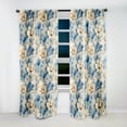 thumbnail image 5 of Designart "Blooming Damask Azure" Damask Room Darkening Curtain Single Panel, 5 of 6