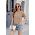 thumbnail image 2 of Camisetas de Corta con Encaje para Mujer, Estilo Ejecutivo, Color Caqui, Talla L, 2 of 9