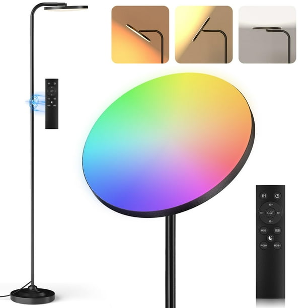 Lámpara de pie RGB Sibrille, 36 W, control remoto continuo con atenuación remota